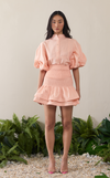 CAMIA TOP - PEACH LINEN