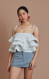 SAMOA TOP - WHITE POLKA