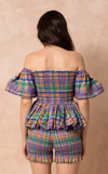 ROMA BUBBLE TOP - PURPLE PLAID (PRE ORDER)