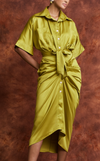 ASMARA DRESS - KEY LIME SATIN