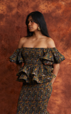 ROMA TOP - BLUE PAISLEY