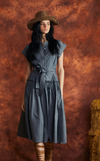 AKIKO DRESS - DARK GRAY CHAMBRAY