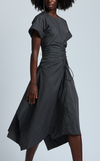 HAITI DRESS - BLACK MICRO STRIPES
