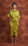 ASMARA DRESS - KEY LIME SATIN