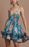 KENYA MINI DRESS - BLUE FLORAL (PRE-ORDER)