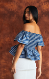 ROMA TOP - BLUE GINGHAM