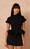 APULIA TOP - BLACK TWILL