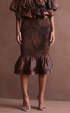 VENEZIA MIDI SKIRT - BROWN SPLATTER