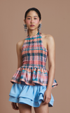 BIRA TOP - PEACH TARTAN