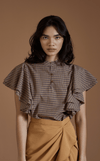 DOLOR TOP - BROWN PLAID