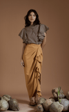 DOLOR TOP - BROWN PLAID