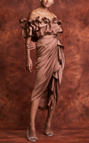 ANDORA TOP - CACAO SATIN