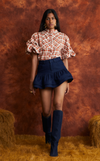 CAMIA TOP - RUST TARTAN