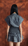 SLEEVELESS CAMIA TOP - DARK GRAY CHAMBRAY