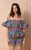 ROMA BUBBLE TOP - PURPLE PLAID (PRE ORDER)