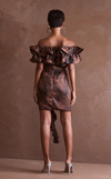 FLORA MINI SKIRT - BROWN SPLATTER