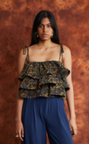 SAMOA TOP - BLUE PAISLEY
