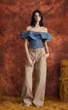 IBIZA TOP - BLUE GINGHAM