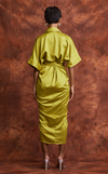 ASMARA DRESS - KEY LIME SATIN