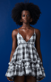 KENYA DRESS - BLACK CHECKERED