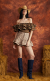 IBIZA TOP - BROWN GEO FLORAL