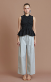 BRISBANE TOP - BLACK CHALK STRIPES