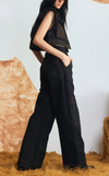 COLORADO CARGO PANTS - BLACK DENIM