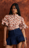 CAMIA TOP - RUST TARTAN