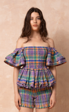 ROMA BUBBLE TOP - PURPLE PLAID (PRE ORDER)