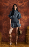 CAMIA TOP - DARK GRAY CHAMBRAY