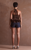 BERINA TOP - BROWN SPLATTER