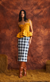 NAMIBIA TOP - MUSTARD POPLIN