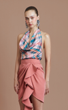 CATALONIA TOP - PEACH TARTAN