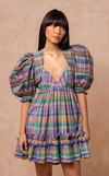 KENYA MINI DRESS - PURPLE PLAID