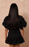 CAMIA TOP - BLACK SEERSUCKER