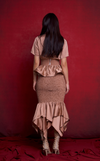 GAMBIA TOP - LATTE SATIN