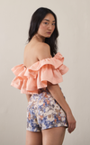 ISADORA TOP - PEACH LINEN