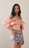 ISADORA TOP - PEACH LINEN