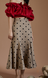 MIKO SKIRT - TAUPE-BLACK POLKA