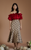 MIKO SKIRT - TAUPE-BLACK POLKA