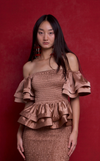 ROMA TOP - LATTE SATIN