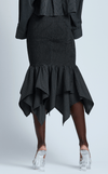 TUVALU SKIRT - BLACK MICRO STRIPES