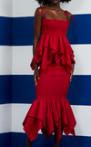 TUVALU SKIRT - RED POPLIN