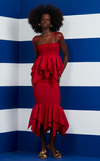 TUVALU SKIRT - RED POPLIN
