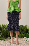 VENEZIA MIDI SKIRT - NAVY POLKA