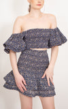 Venezia Mini Skirt - Navy Blue Floral