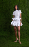 VIDA SKIRT - WHITE COTTON STRIPES