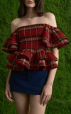 ROMA TOP - RED TARTAN