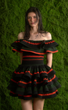 IBIZA TOP - GREEN-ORANGE STRIPES