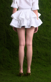 AYDA SKIRT - WHITE COTTON STRIPES